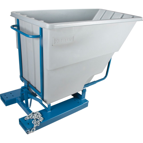Self-Dumping Hopper, Polyethylene, 1-1/10 cu.yd, Grey Distribution Élite MP