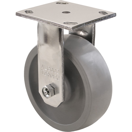Max9 Caster, Rigid with Brake, 6" (152.4 mm), Envirothane Grey-WOW, 1100 lbs. (498.95 kg.) Distribution Élite MP