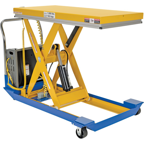 DC Powered & Manual Scissor Lift Table, Steel, 48" L x 24" W, 1000 lbs. Capacity Distribution Élite MP