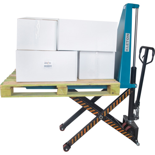 L&egrave;ve-palette manuel &agrave; ciseaux, 20-1/4" lo x 45-1/4" la, Acier, Capacit&eacute; de 3300 lb Distribution Élite MP