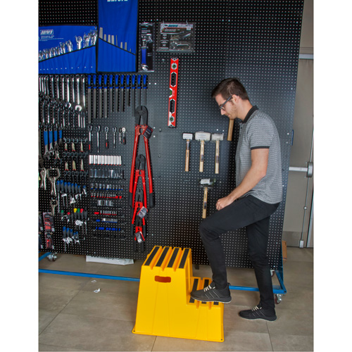 Escabeau industriel, 2 marches, 26" x 22-7/16" x Hauteur 19-11/16" Distribution Élite MP