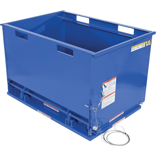 Contenant autobasculeur &agrave; fond ouvrant, Acier, 1 vg³, Bleu Distribution Élite MP