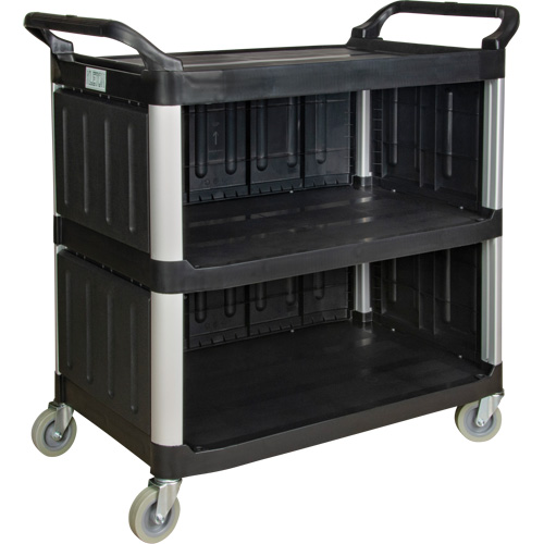 Utility Cart, 3 Tiers, 19-3/4" x 37-1/2" x 40-1/4", 250 lbs. Capacity Distribution Élite MP