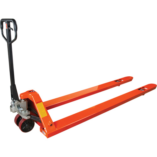 8' Long Fork Hydraulic Pallet Trucks, 96" L x 27" W, 4400 lbs. Capacity Distribution Élite MP