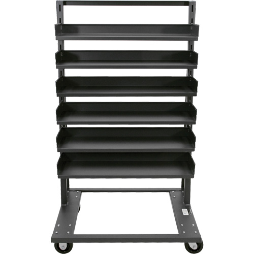 Chariot &agrave; cadre en A robuste &agrave; un c&ocirc;t&eacute; avec 6 plateaux, 38" x 25" x 63", Capacit&eacute; 2500 lb Distribution Élite MP