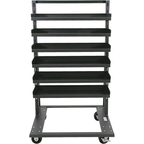 Single-Sided Heavy Duty A-Frame Cart with 6 Lipped Trays, 38" x 25" x 63", 2500 lbs. Capacity Distribution Élite MP