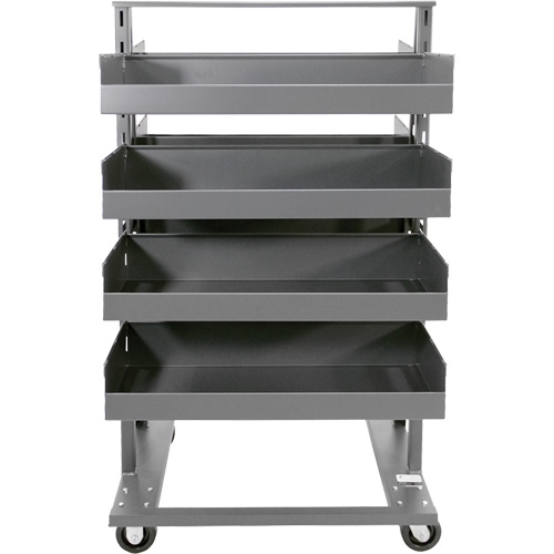 Chariot &agrave; cadre en A robuste &agrave; deux c&ocirc;t&eacute;s avec 8 grands plateaux &agrave; rebords, 38" x 30" x 63", Capacit&eacute; 2500 lb Distribution Élite MP