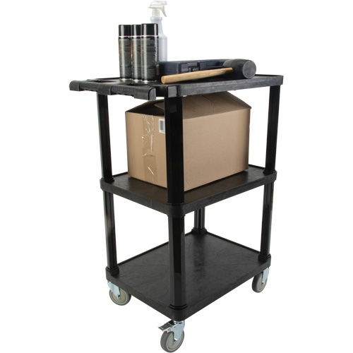 Chariot utilitaire avec tablette plate, 3 tiers, 18-1/8" x 37-3/8" x 27-3/4", Capacit&eacute; 330 lb Distribution Élite MP
