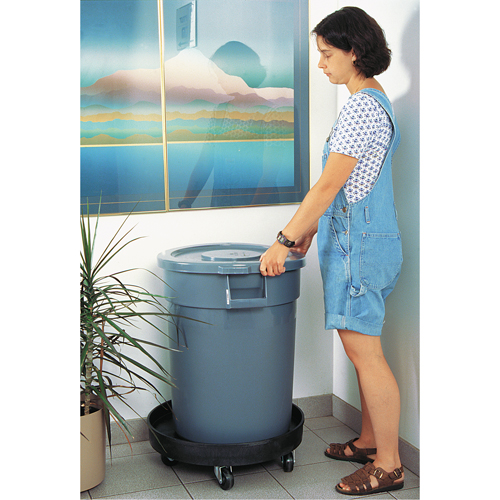 Waste Container Dolly, Polyethylene, Black Distribution Élite MP