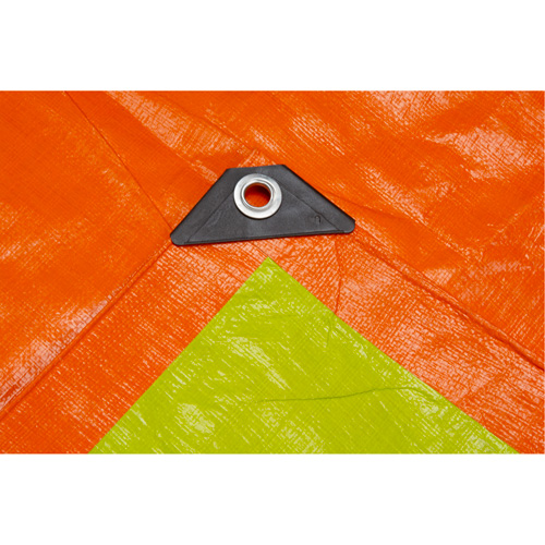 High-Visibility Heavy-Duty Woven Tarp, Polyethylene, Green/Orange, 16' x 20' x 12 mils Distribution Élite MP