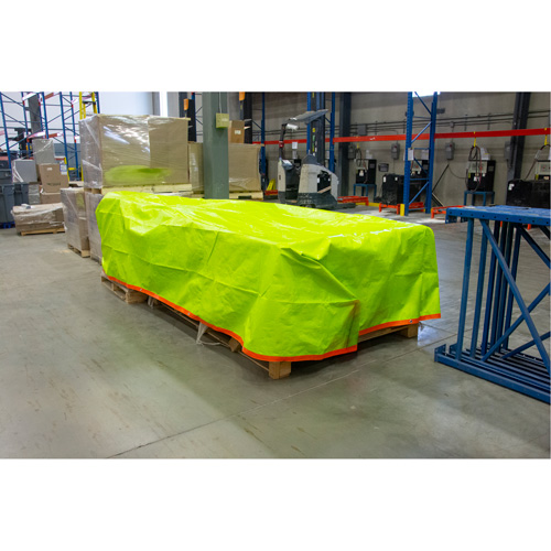 High-Visibility Heavy-Duty Woven Tarp, Polyethylene, Green/Orange, 16' x 20' x 12 mils Distribution Élite MP