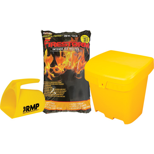Firestorm Intense Ice Melter Kit with 56 Bags, Bag, 44 lbs. (20 kg), -32°C (-25°F) Melting Point Distribution Élite MP