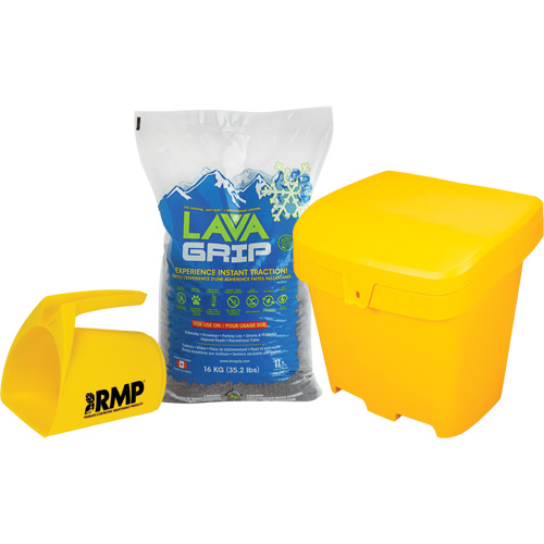LavaGrip Traction-Aid Kit with 77 Bags, Container Size 35.3 lbs. (16 kg), Bag Distribution Élite MP