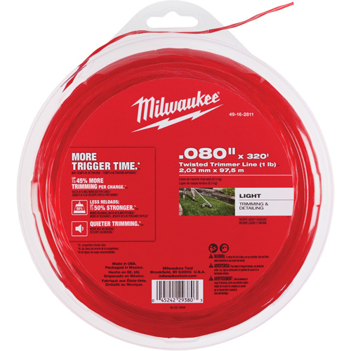 0.080" x 320 (1 lb) Twisted Trimmer Line Distribution Élite MP