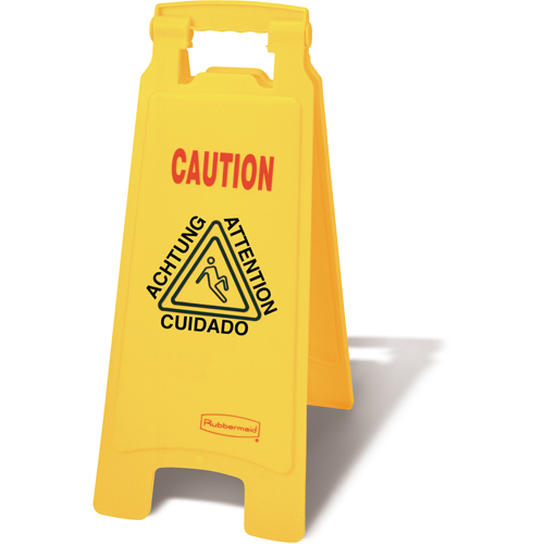 Wet Floor Safety Signs, Quadrilingual with Pictogram Distribution Élite MP