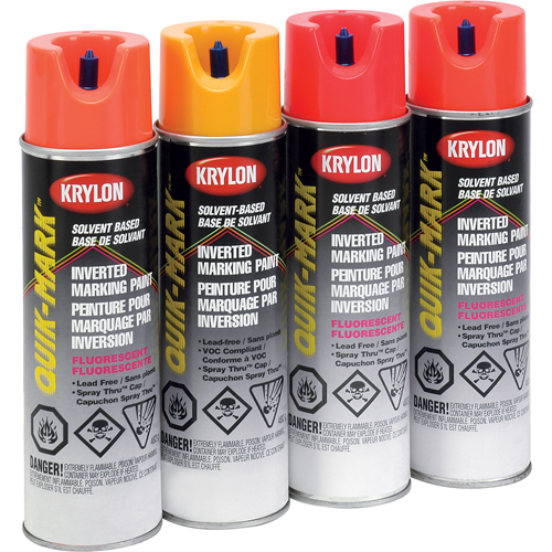 Peinture de marquage industrielle invers&eacute;e &agrave; base de solvant Quik-Mark, 17 oz, Canette a&eacute;rosol Distribution Élite MP