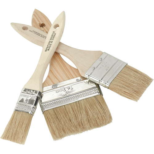 Pinceau &agrave; soies rases, Soie blanche, Manche Bois, Largeur de 1" Distribution Élite MP