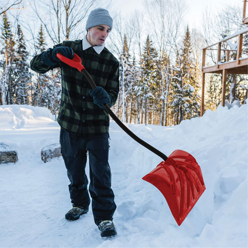 Pelle &agrave; neige Yukon, Lame Polypropyl&egrave;ne, Largueur 18", Manche Prise en D ergonomique Distribution Élite MP