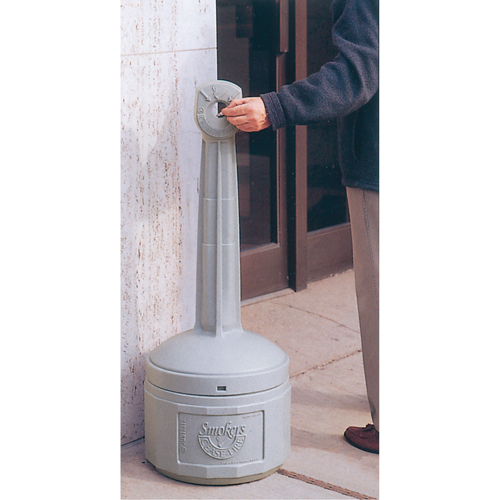 Cendriers Smoker's Cease-Fire, Sur pied, Plastique, Capacit&eacute; 4 gal. US, Hauteur 38-1/2" Distribution Élite MP