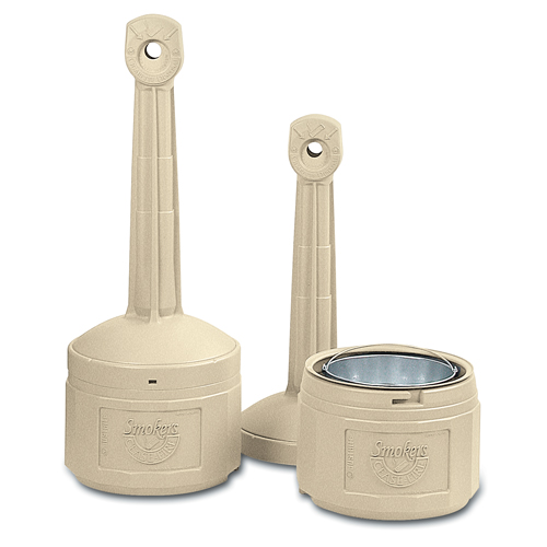 Smokers Cease-Fire&reg; Cigarette Butt Receptacle, Free-Standing, Plastic, 4 US gal. Capacity, 38-1/2" Height Distribution Élite MP