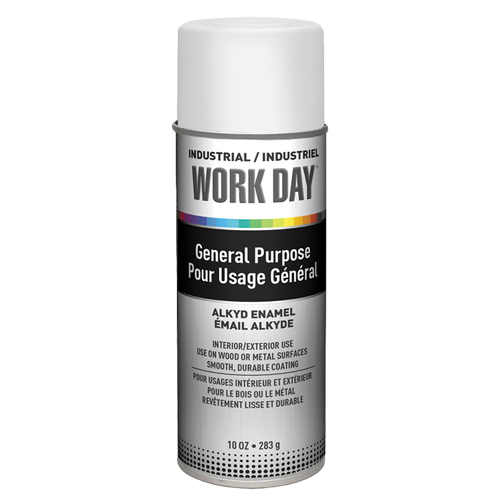 Industrial Work Day Paint, White, Very Flat, 10 oz., Aerosol Can Distribution Élite MP