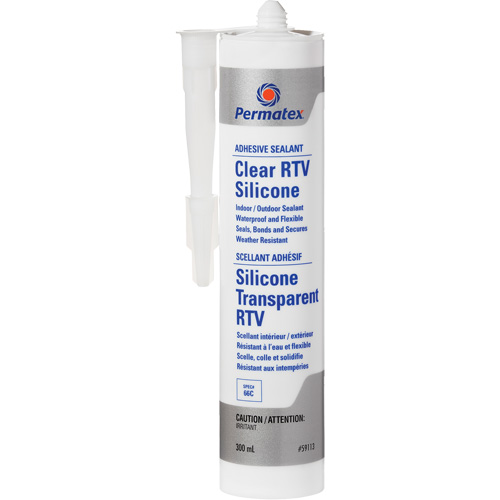 Scellant adh&eacute;sif RTV transparent, 300 ml, Cartouche, Transparent Distribution Élite MP