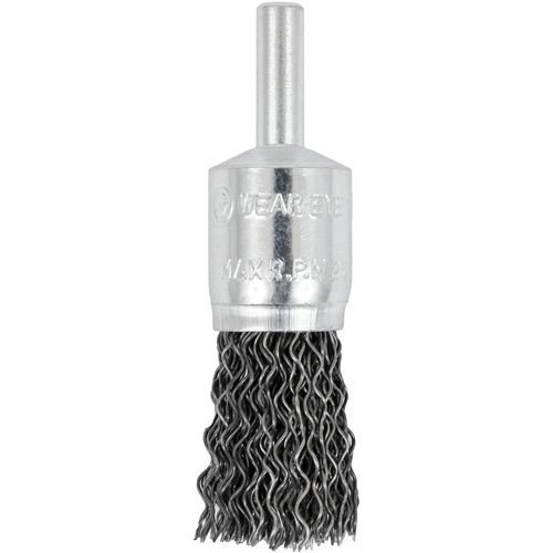 Brosse &agrave; fils cr&ecirc;p&eacute;s mont&eacute;e sur mandrin E050-20, 1/2", Fils 0,02", Tige 1/4" Distribution Élite MP