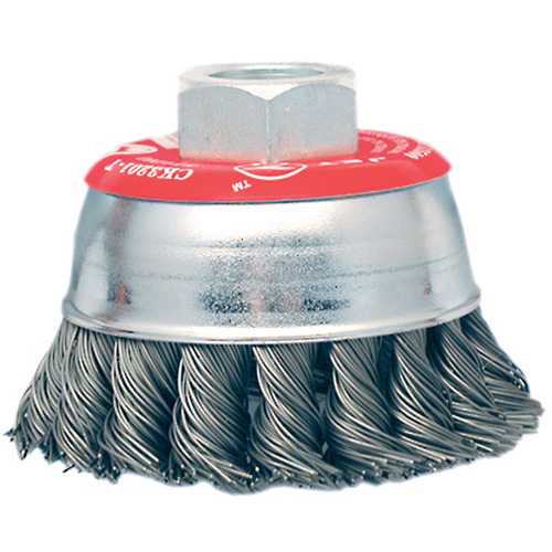 Brosse boisseau &agrave; fils li&eacute;s et nou&eacute;s &agrave; haute performance, 3" dia. x 10mm x 1,25" arbre Distribution Élite MP