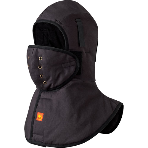 5565A Heavy-Duty Flame Resistant Long Neck Hardhat Liner, Black, Cotton Distribution Élite MP