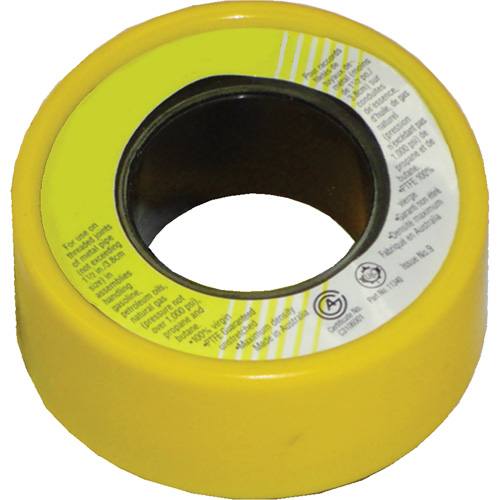 Ruban scellant pour filets au pas du gaz avec PTFE, 236" lo x 1/2" la, Jaune Distribution Élite MP