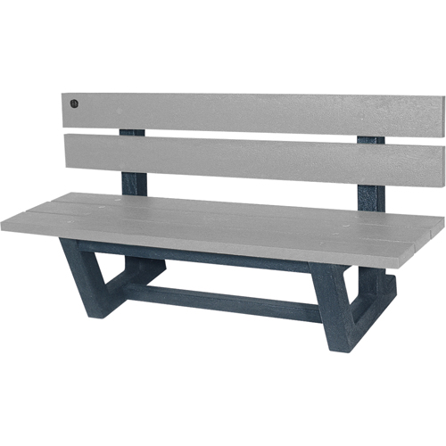 Outdoor Park Benches, Recycled Plastic, 60" L x 17" W x 17" H, Grey Distribution Élite MP