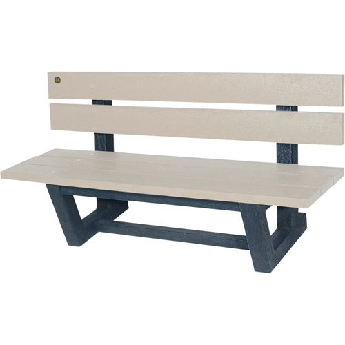 Bancs de parc d'ext&eacute;rieur, Plastique recycl&eacute;, 72" lo x 23-3/16" la x 29-13/16" h, Sable Distribution Élite MP