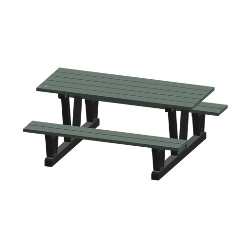 Tables de pique-nique d'ext&eacute;rieur en plastique recycl&eacute;, 72" lo x 60-5/16" la, Gris Distribution Élite MP