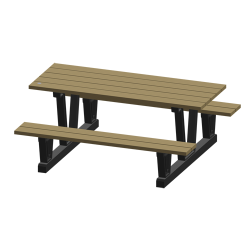 Tables de pique-nique d'ext&eacute;rieur en plastique recycl&eacute;, 72" lo x 60-5/16" la, Sable Distribution Élite MP