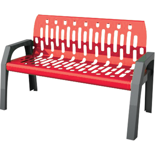 Bancs Stream, Acier, 48" lo x 25" la x 34" h, Rouge Distribution Élite MP