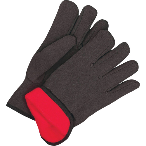 Classic Jersey Gloves, One Size, Black, Red Fleece, Slip-On Distribution Élite MP