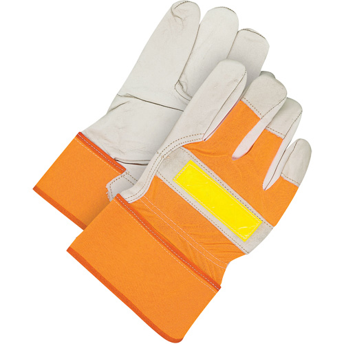 Gants d'ajusteur classiques haute visibilit&eacute;, Taille unique, Paume en Cuir fleur de vache, Doublure en Molleton Distribution Élite MP