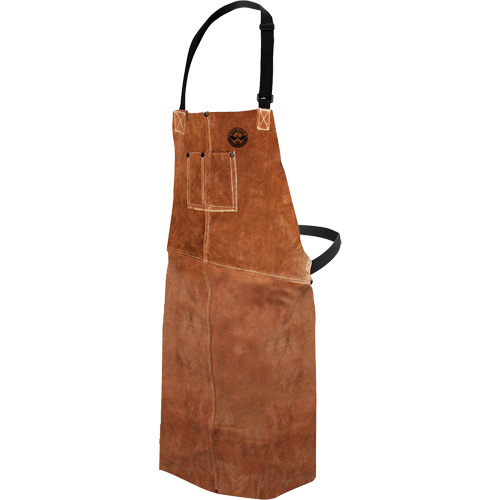 Leather Welding Apron, Bib, 36" L, Brown Distribution Élite MP