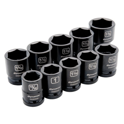 SAE Socket Set, 10 Pcs, Impact, 3/4" Drive Size Distribution Élite MP