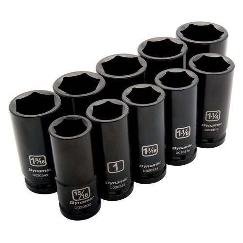 Jeu de douilles SAE, 10 Mcx, Chocs, Prise de 3/4", Profond Distribution Élite MP