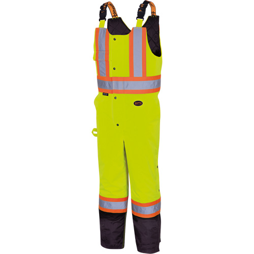 5041BB Pantalon &agrave; bretelles matelass&eacute; imperm&eacute;able, Polyester, Grand, Jaune lime haute visibilit&eacute; Distribution Élite MP