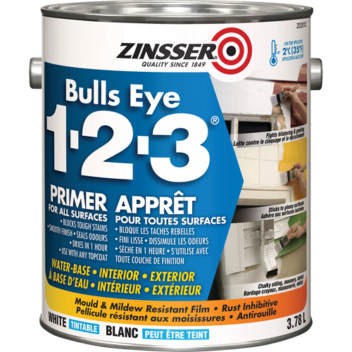 Appr&ecirc;t &agrave; base deau Bulls Eye 1-2-3, 3,78 L, Gallon, Blanc Distribution Élite MP