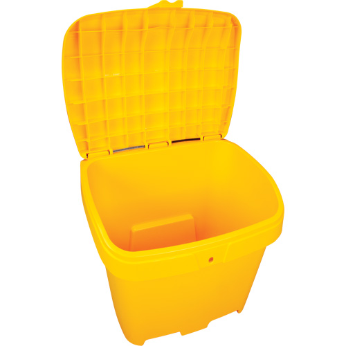 Bacs d'entreposage pour sel & sable, Avec Moraillon, 21" x 27" x 26", 4,24 pi³, Jaune Distribution Élite MP