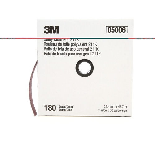 Utility Roll 211K, Aluminum Oxide, 1" W x 150' L, 180 Grit Distribution Élite MP