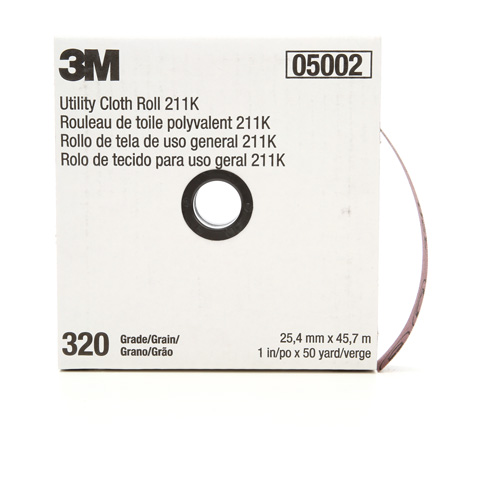Rouleau de toile abrasive polyvalente 211K, Oxyde d'aluminium, 1" la x 150' lo, Grain 320 Distribution Élite MP
