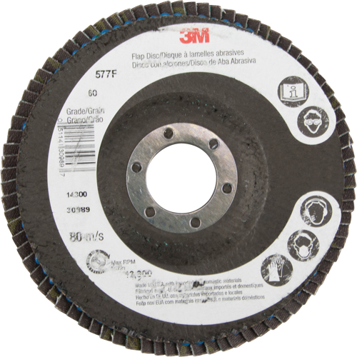 Flap Wheels - 577F Flap Discs, 4-1/2" x 7/8", Type 29, 60 Grit, Zirconium Distribution Élite MP