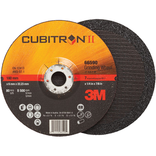 Cubitron II Depressed Centre Grinding Wheels, 4" x 1/4", 3/8" Arbor, Type 27 Distribution Élite MP