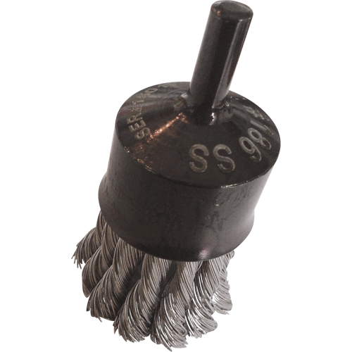 Knotted Wire End Brushes, 1" Dia., 0.020" Wire Dia., 1/4" Shank Distribution Élite MP