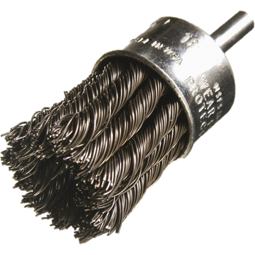 Knotted Wire End Brushes, 3/4" Dia., 0.014" Wire Dia., 1/4" Shank Distribution Élite MP