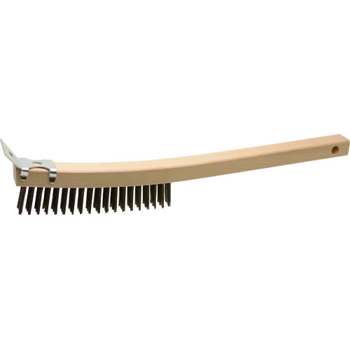 Scratch Brush With Scraper, Steel, 3 x 19 Wire Rows, 13" Long Distribution Élite MP